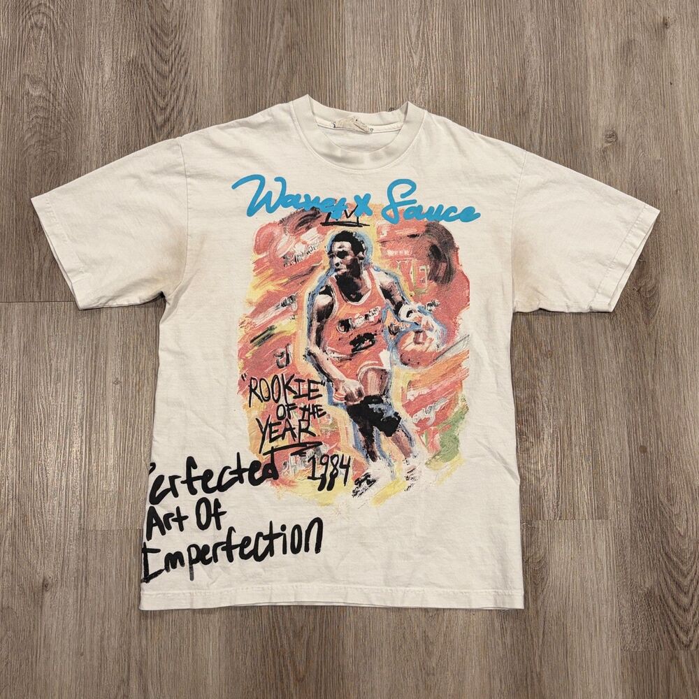 RARE WAVESXSAUCE Michael Jordan 1984 Rookie of the Year T-Shirt Mens Size Medium